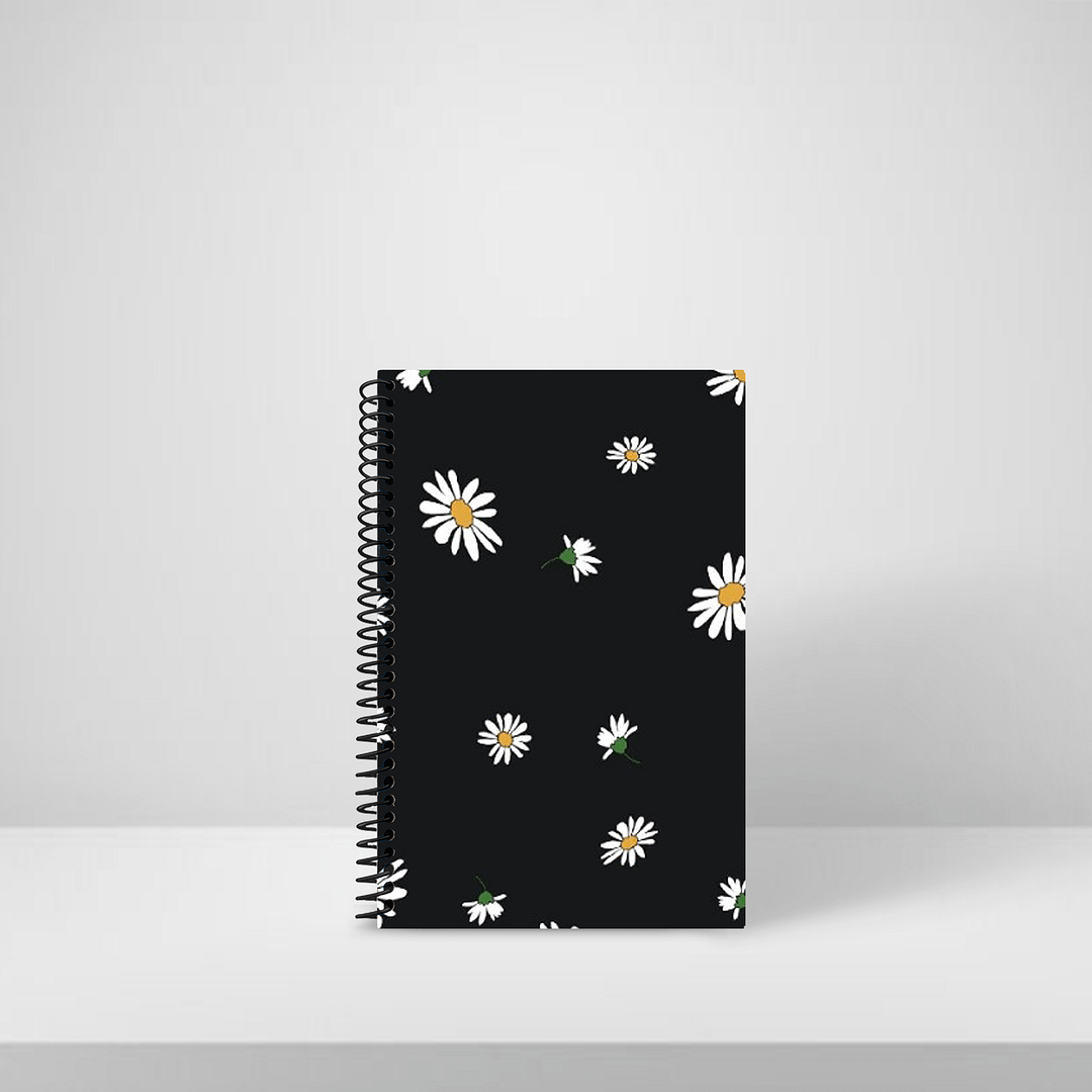 Diary Black White Sunflower