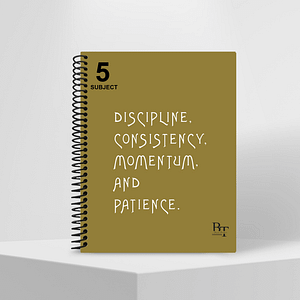 Subject Notebook Partition 5 Discipline Consistency Momentum And Patience
