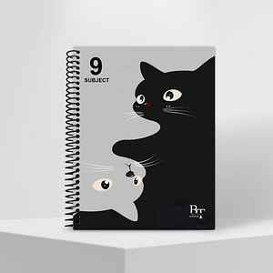 Subject Notebook Partition 9 Black Cat