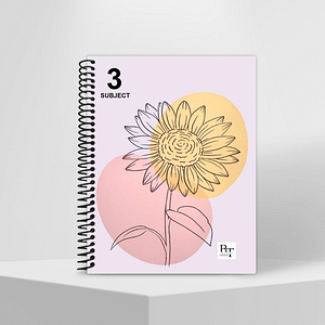 Subject Notebook Partition 3 Sunflower