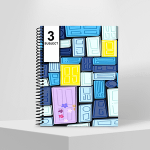 Subject Notebook Partition 3 Blue Design