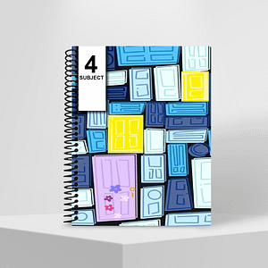 Subject Notebook Partition 4 Blue Design