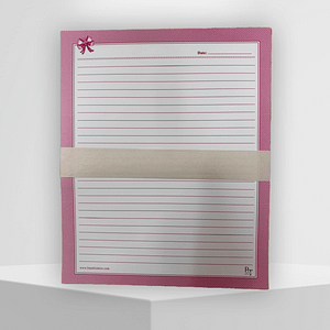 Assignment Sheets With Pink Borders