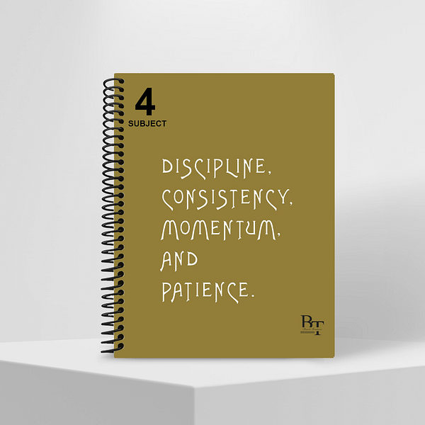 Subject Notebook Partition 4 Discipline Consistency Momentum And Patience