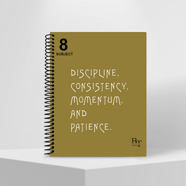 Subject Notebook Partition 8 Discipline Consistency Momentum And Patience