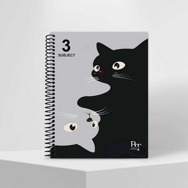 Subject Notebook Partition 3 Black Cat